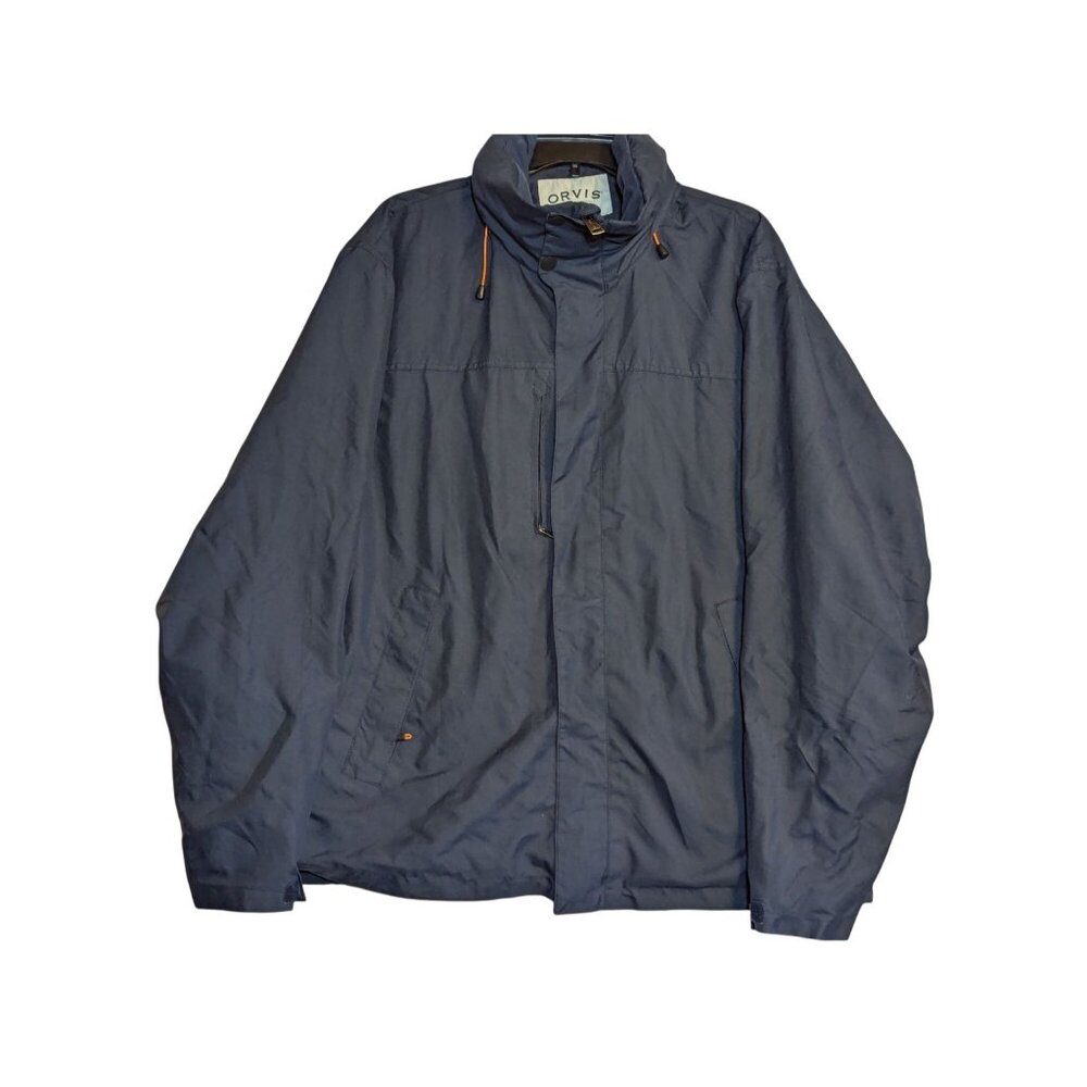 Orvis Classic Collection Mens XL Windbreaker Jacket Navy Blue